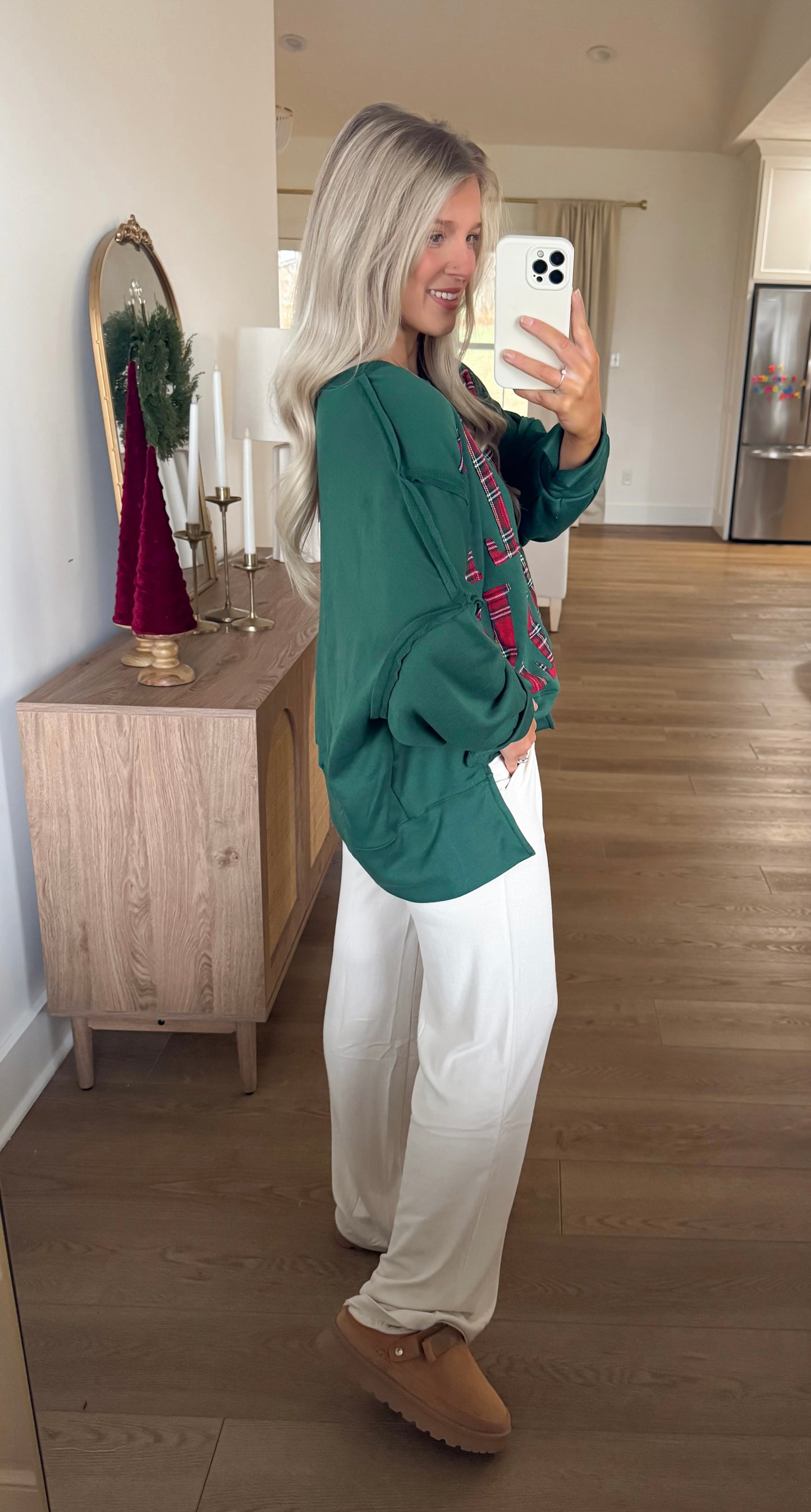 Plaid Holly Jolly Pullover