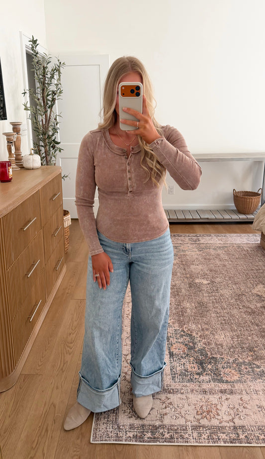 Cocoa Washed Henley