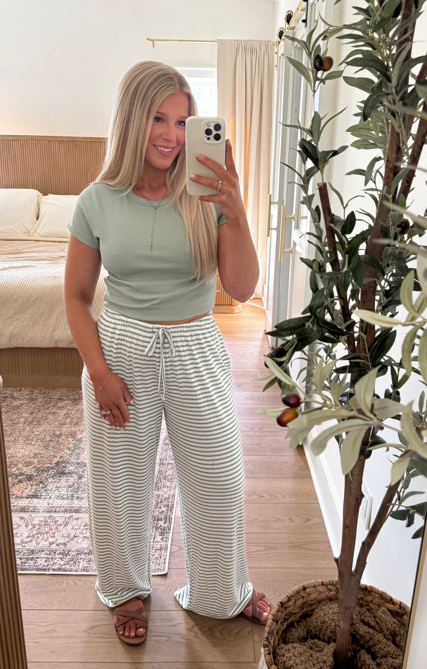 Ribbed Tee - Sage