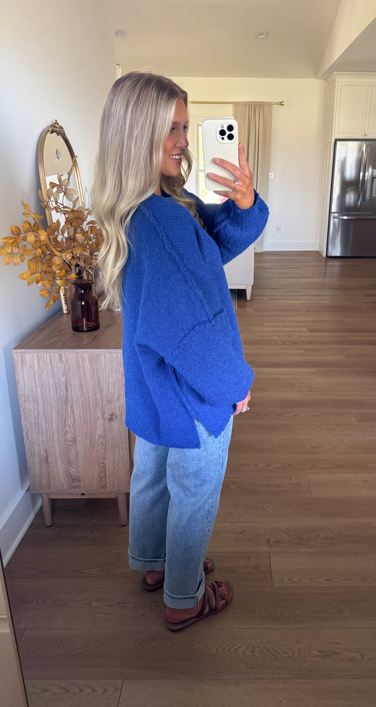 BelleRose Sweater - Royal Blue