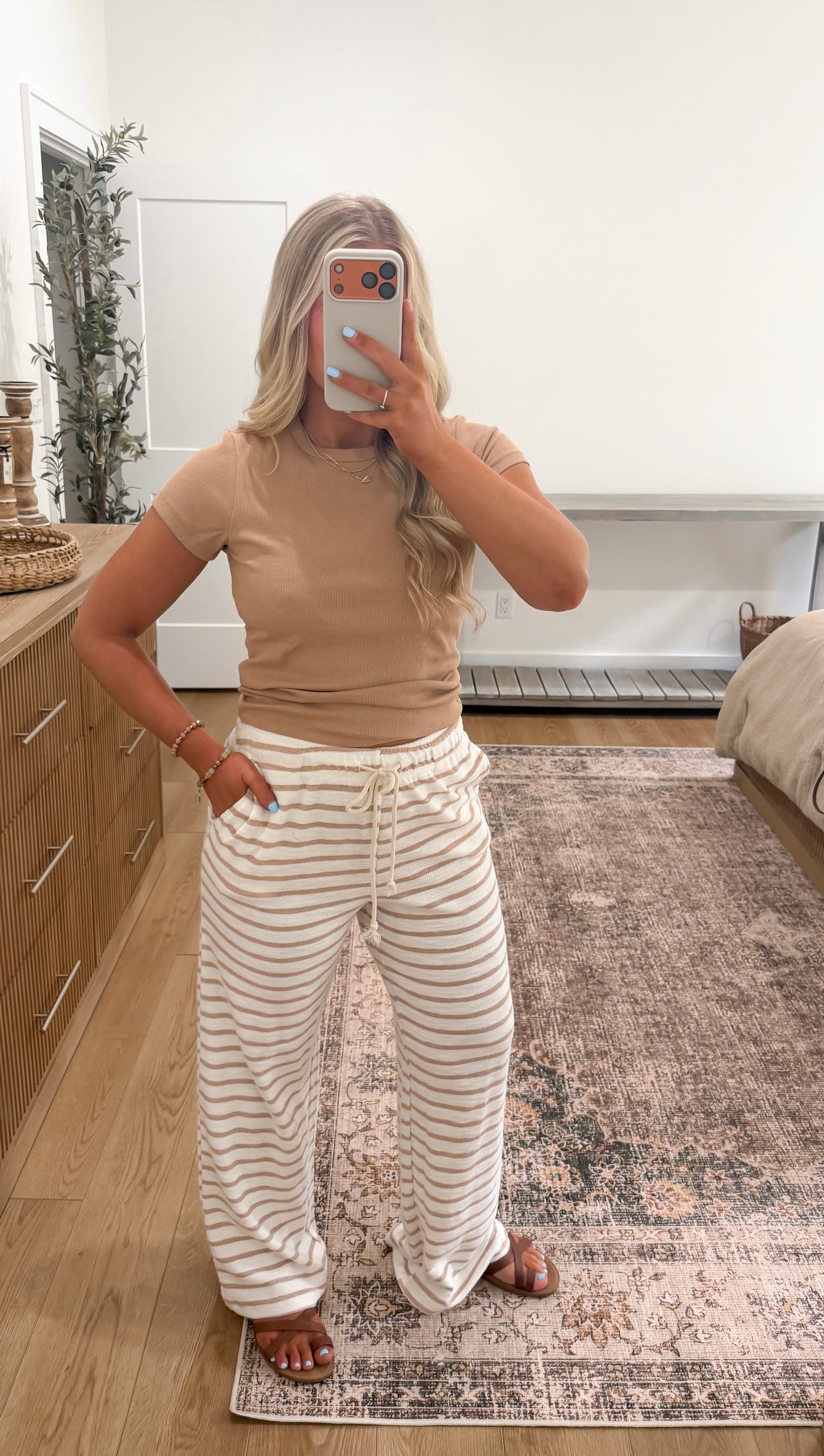 Ribbed Tee - Taupe