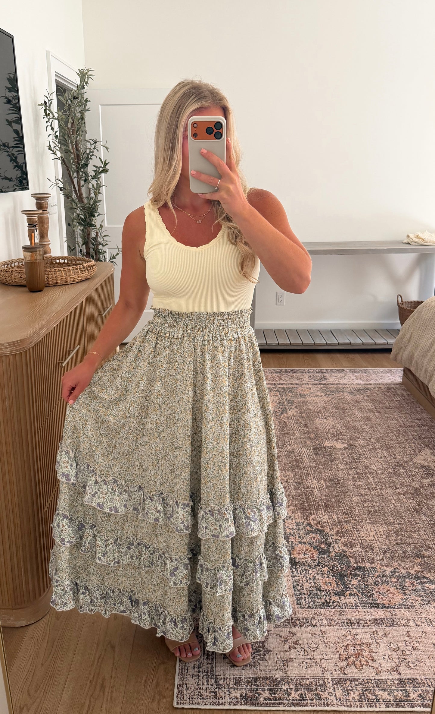 Floral Meadow Maxi Skirt - SMALL