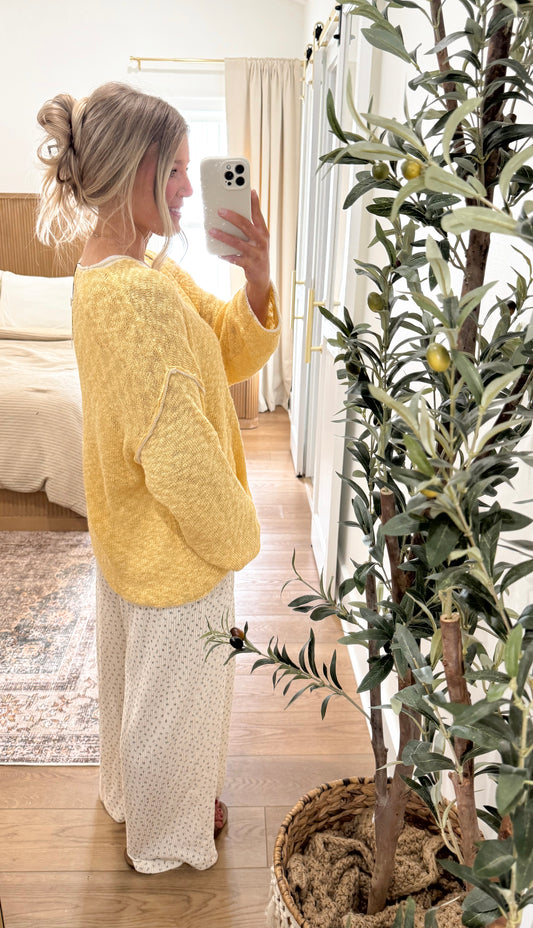 Sunshine Knit Sweater - Yellow
