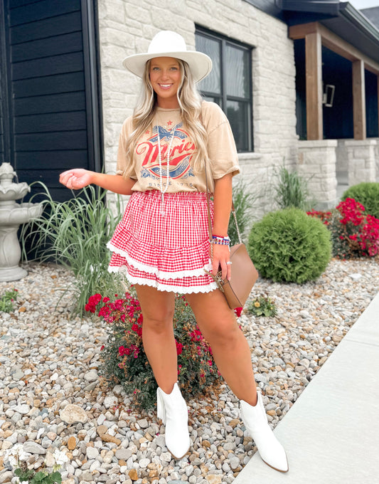 Merica’ Mineral Washed Tee - Taupe