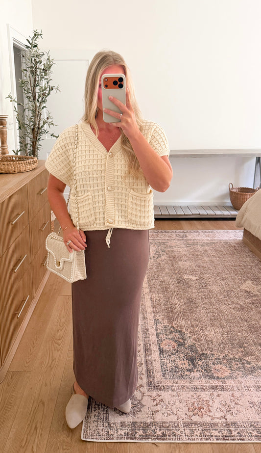 Autumn Knit Vest - Cream