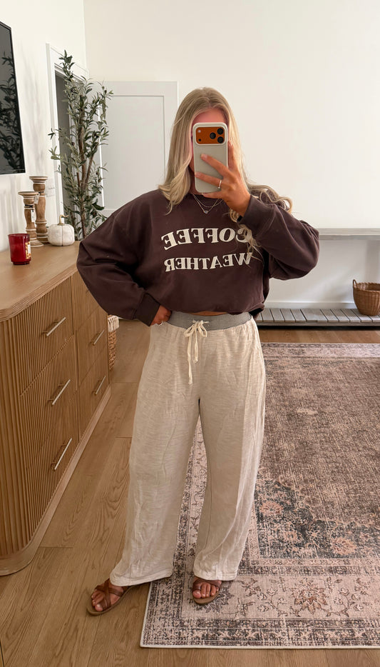 Embroidered Coffee Weather Crewneck - Coco