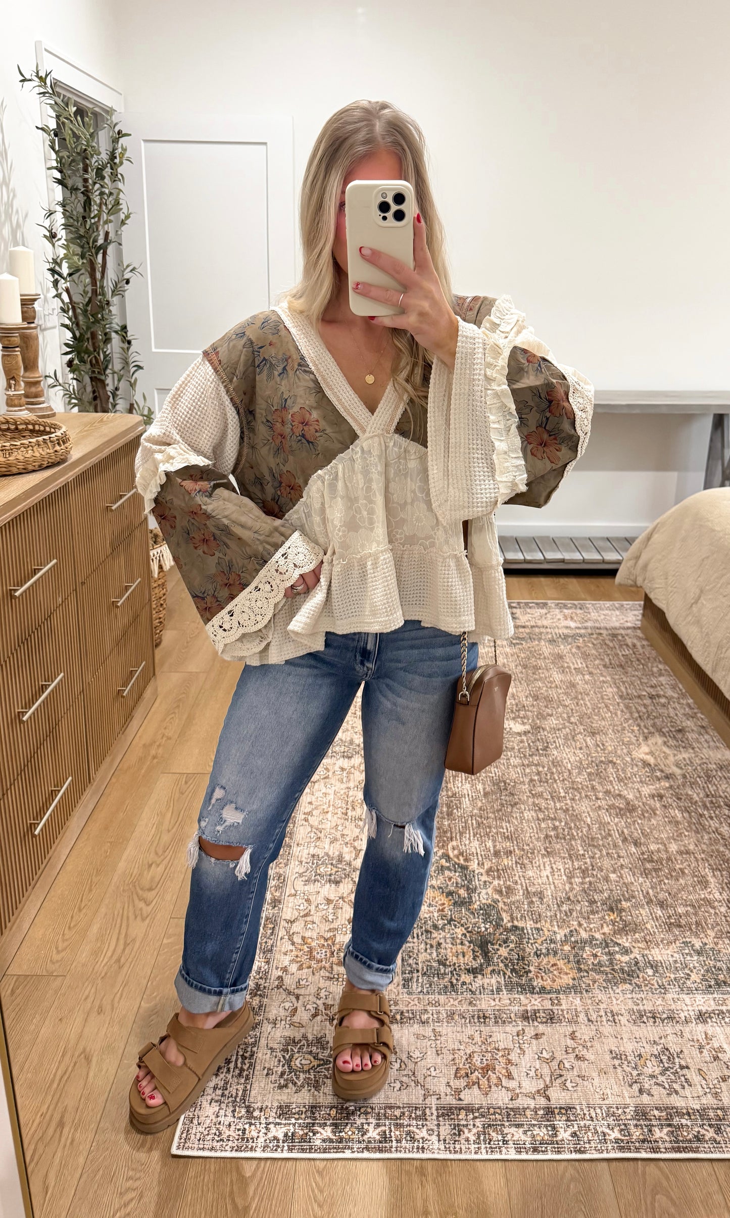 Earth Toned Patchwork Top