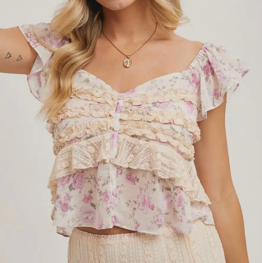 Off The Vine Floral Top