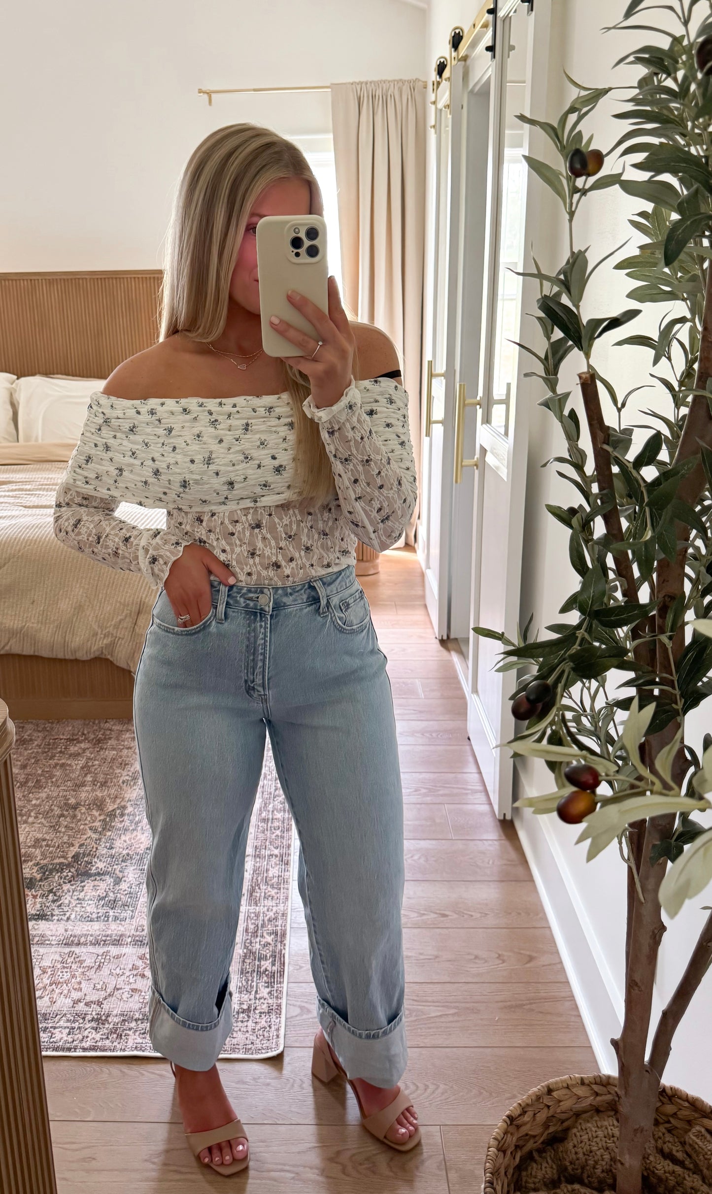 Charming Floral Mesh Bodysuit