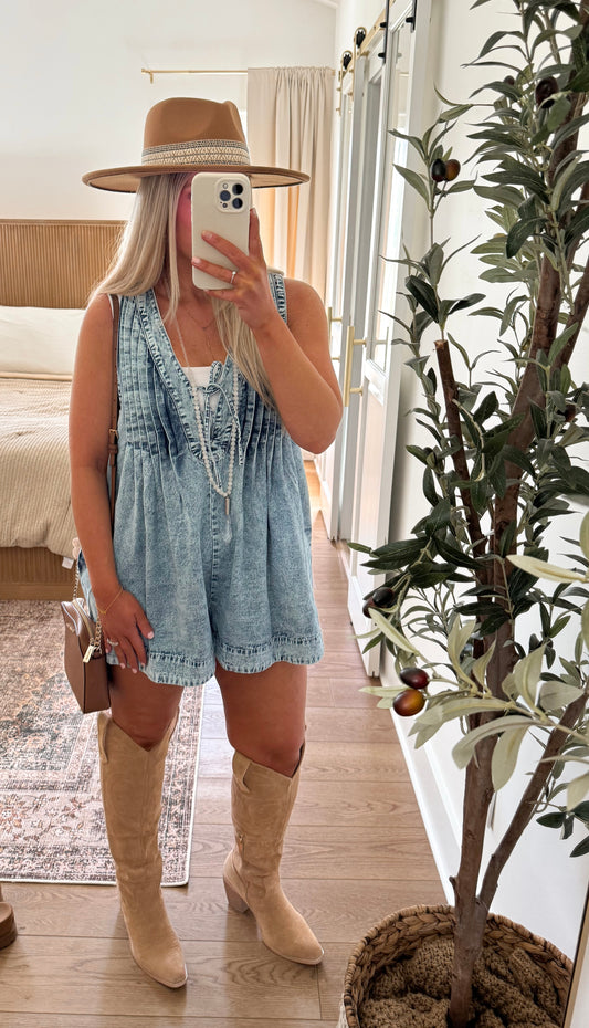 Denim Romper