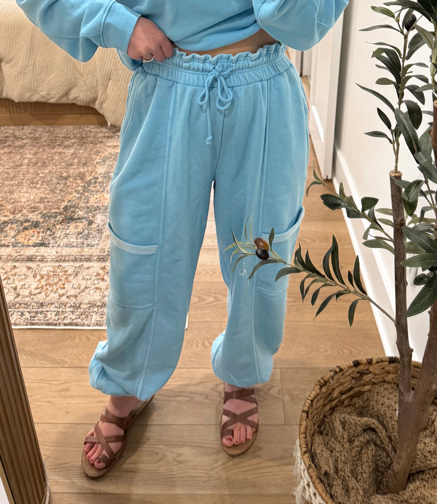 Luxe Lounge Cargo Joggers - Blue