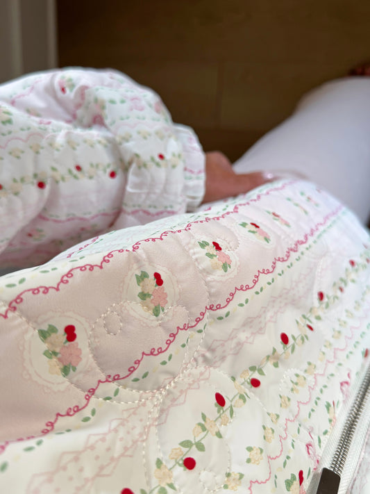 Floral Strawberry Puffer Jacket