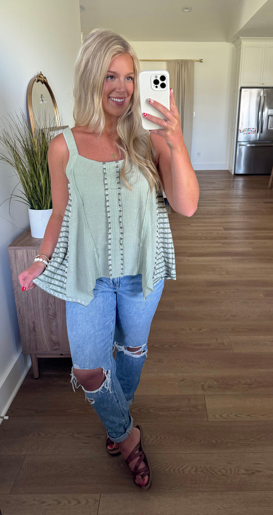 Bohemian Tank - Sage