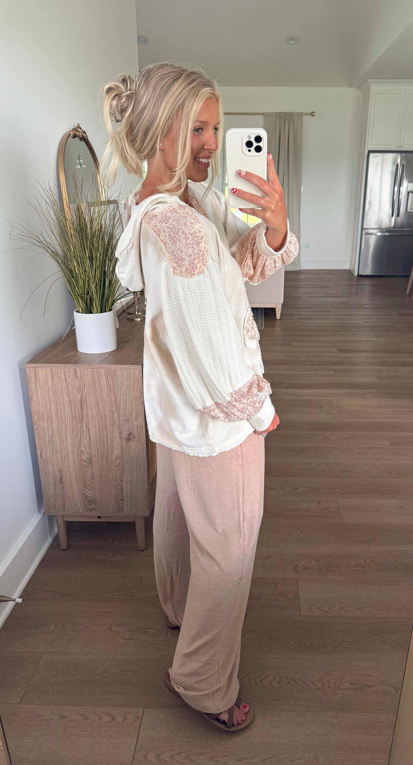 Floral Embroidered Hoodie