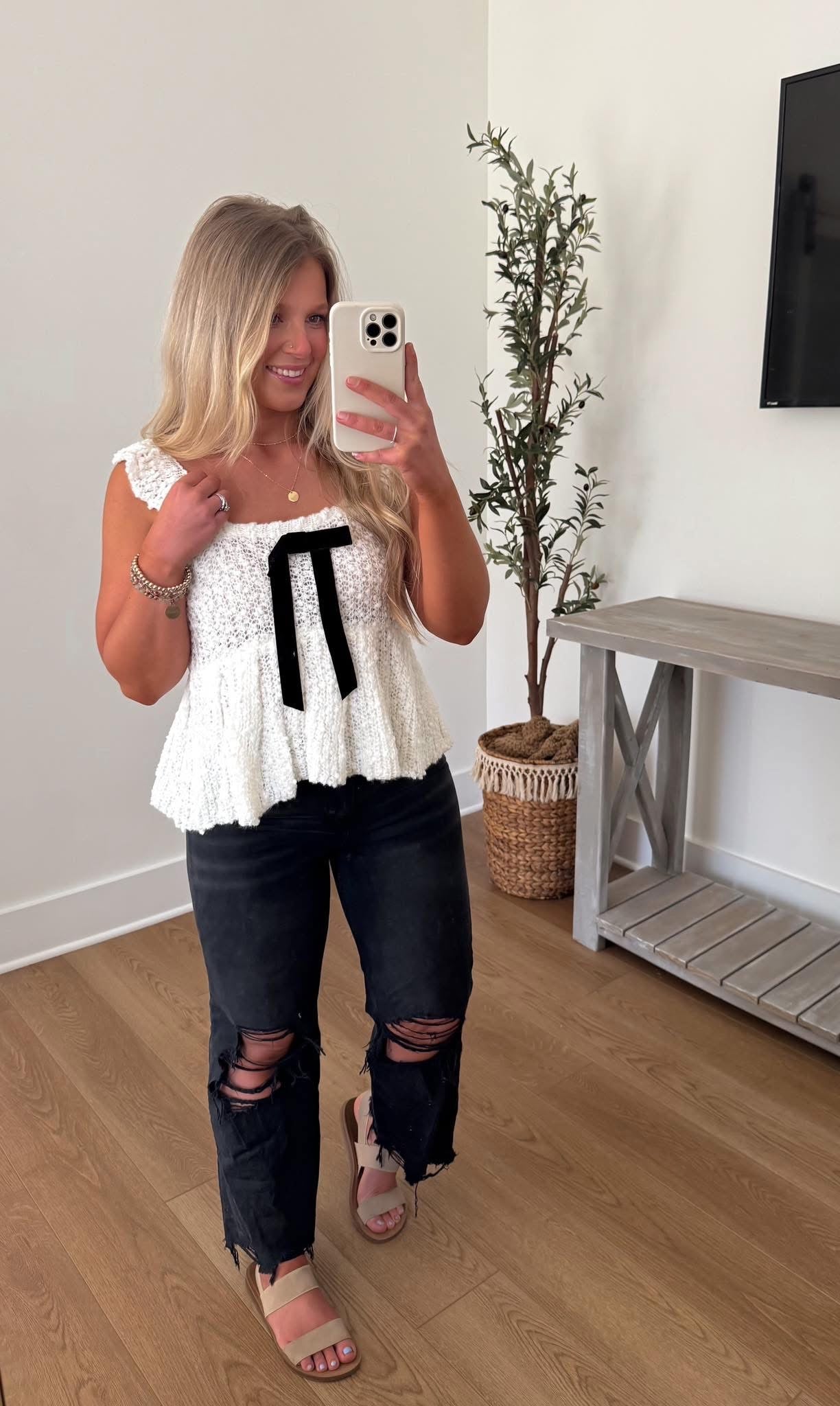 Annie Ribbon Tie Tank