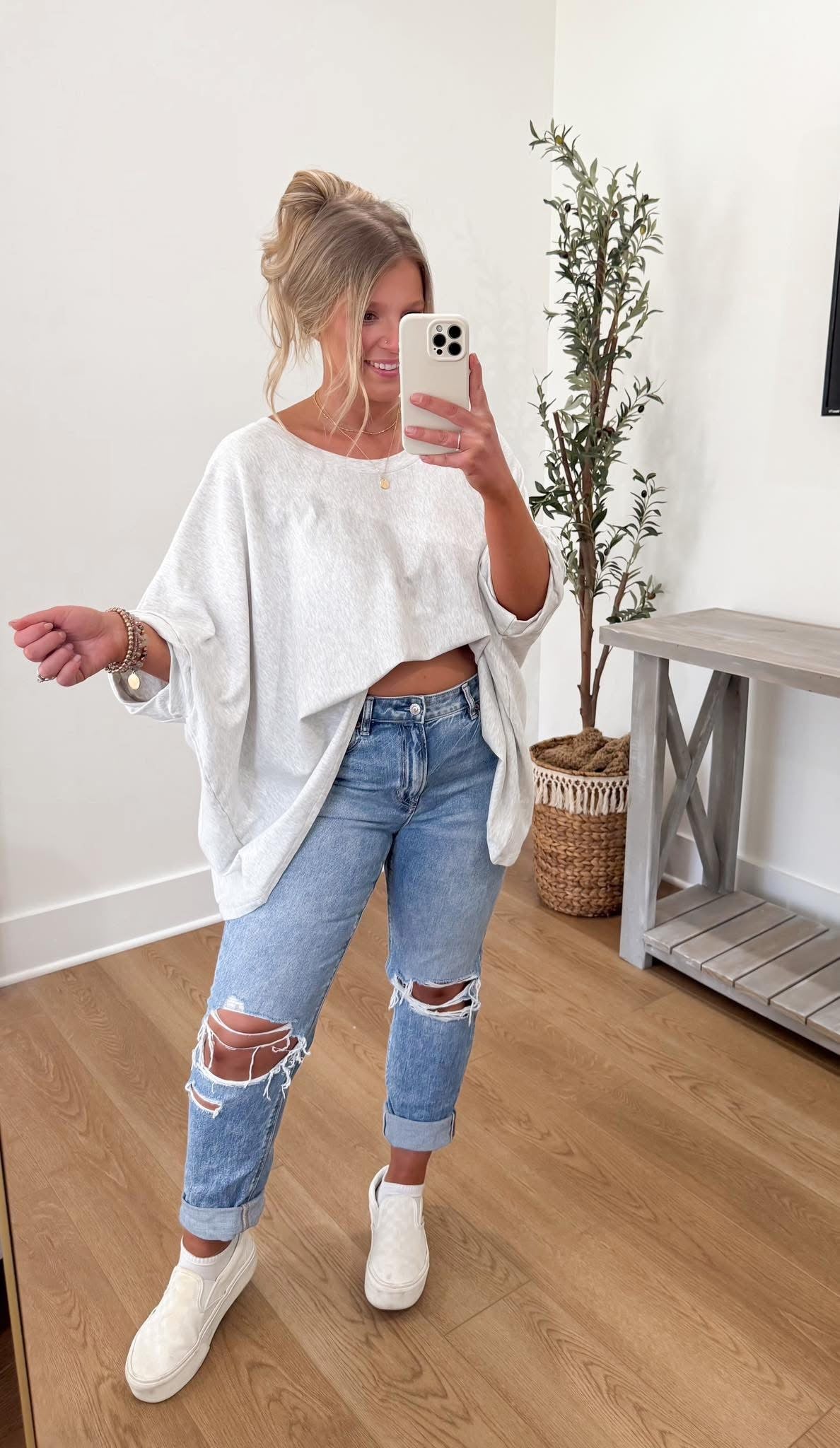 Elevated Boxy Tee - Grey