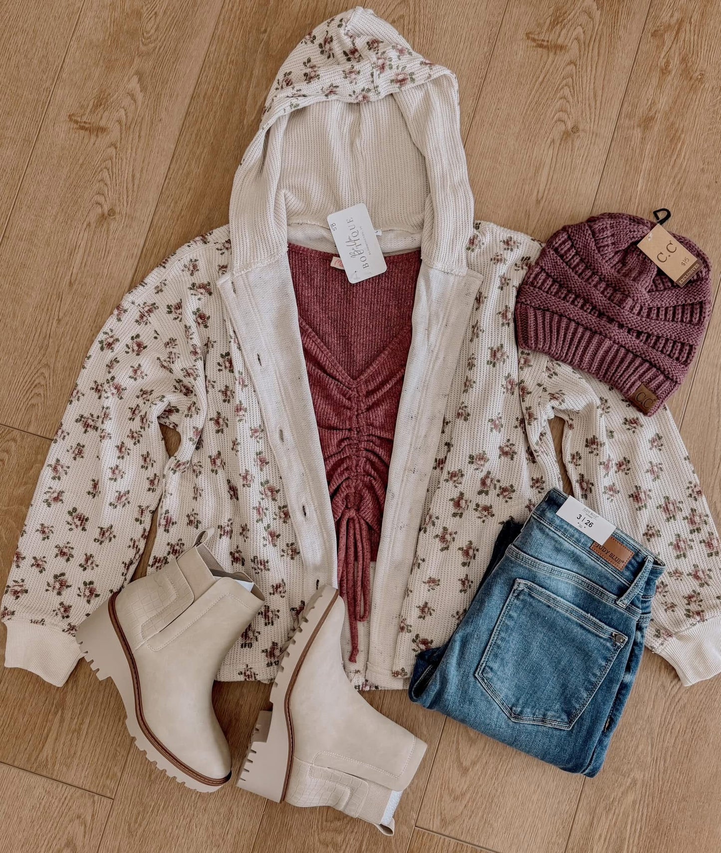 Dainty Floral Hooded Jacket