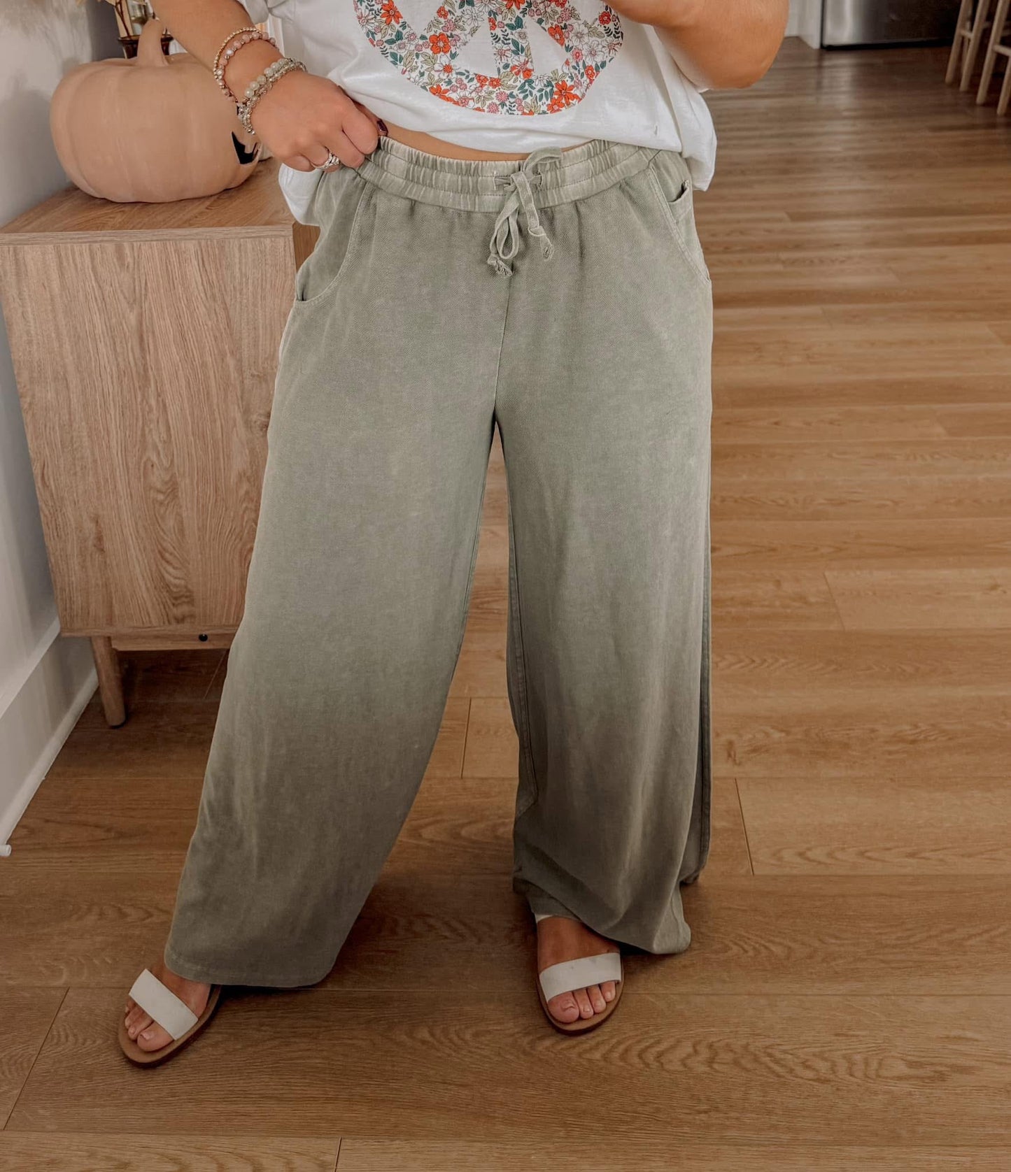 Washed Pants - Olive