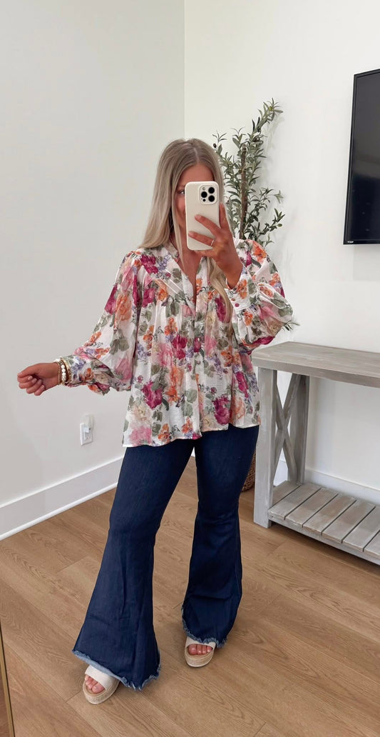 Vintage Floral Blouse
