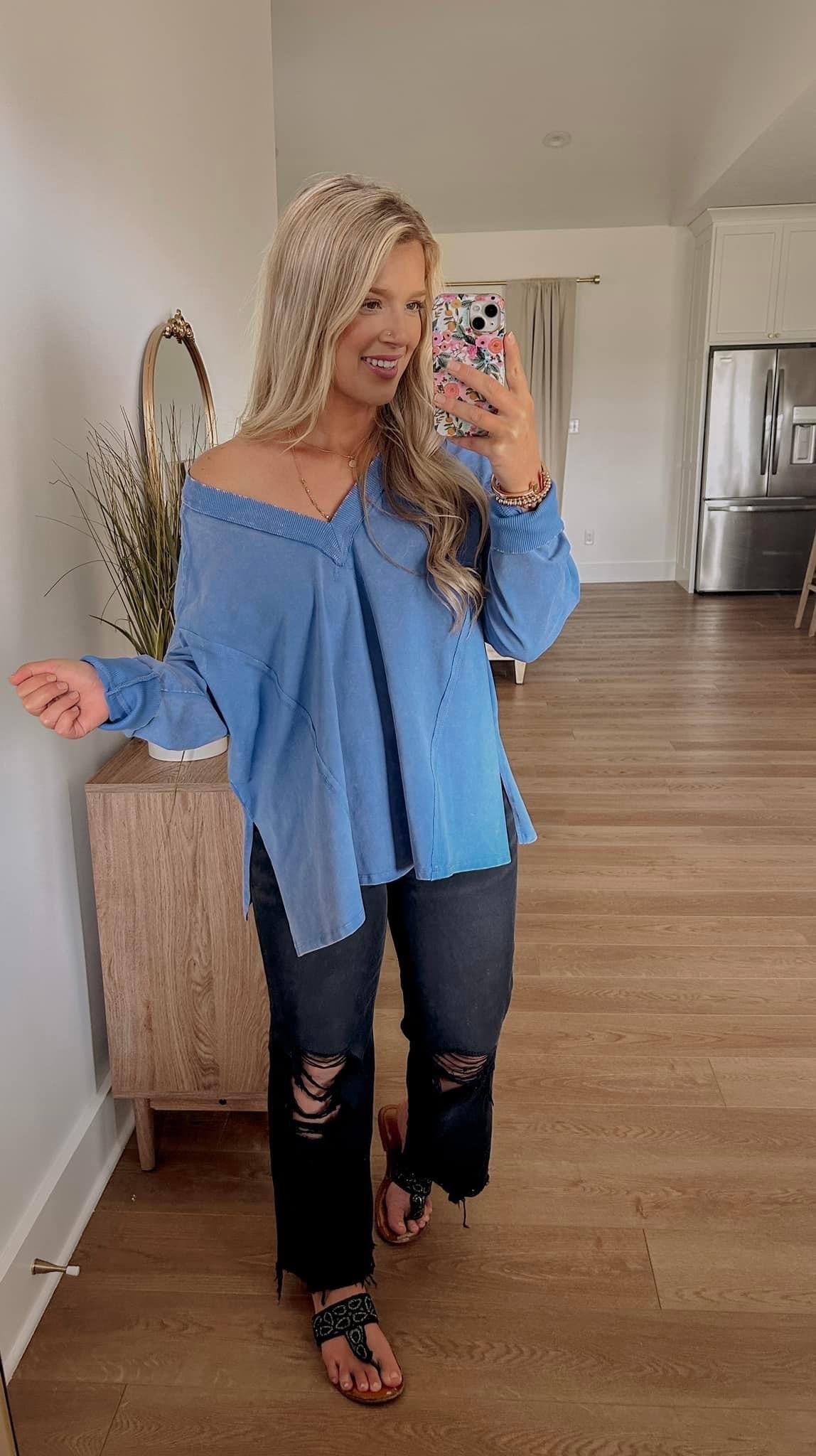 Washed Everyday Crewneck - Periwinkle