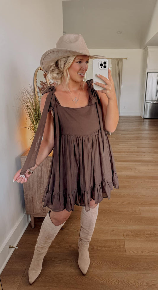 Brown Chiffon Dress