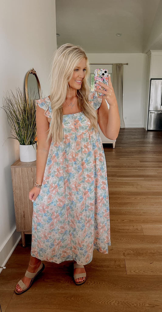 Blushing Bliss Watercolor Dress