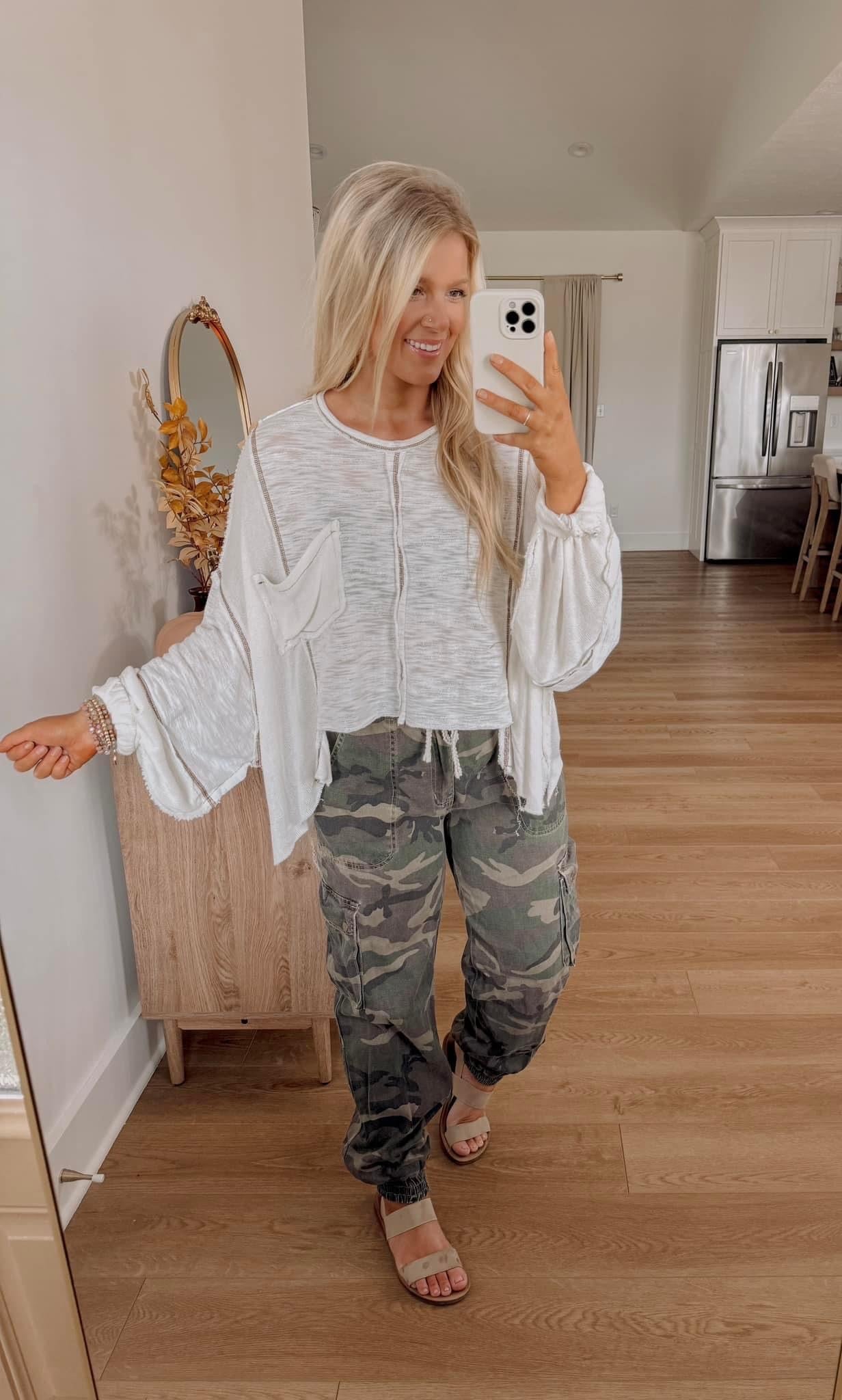 Sunday Stroll Oversized Top - Ivory