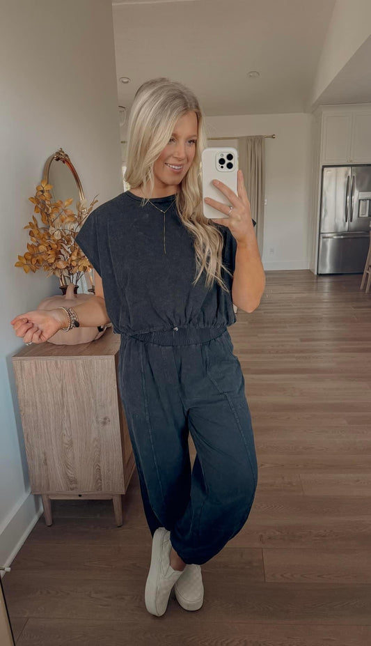 Mineral Washed Airport Set - Black