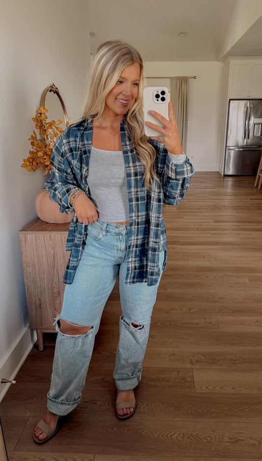 Stone Washed Flannel - Blue