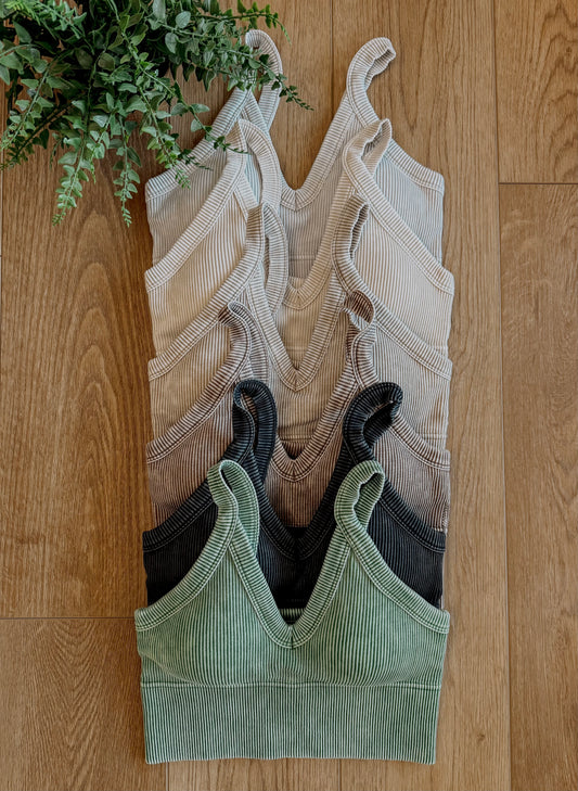 Ribbed Bralettes - Multiple Colors