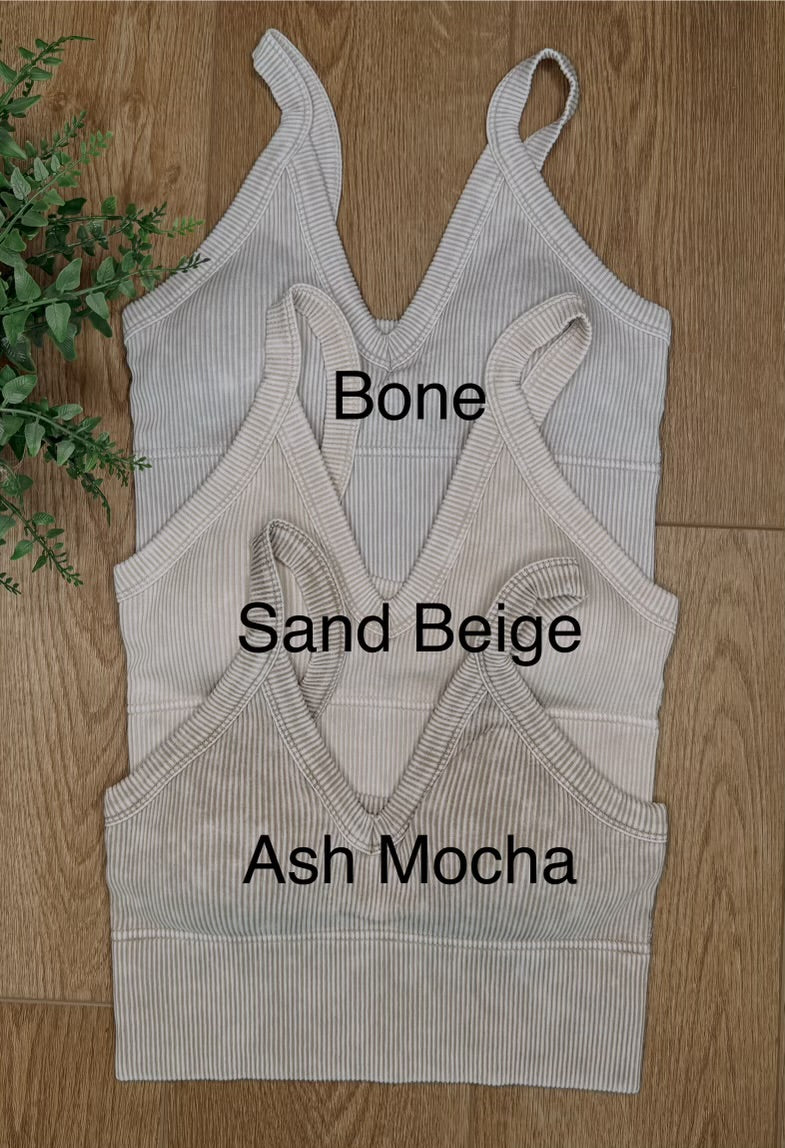 Ribbed Bralettes - Multiple Colors