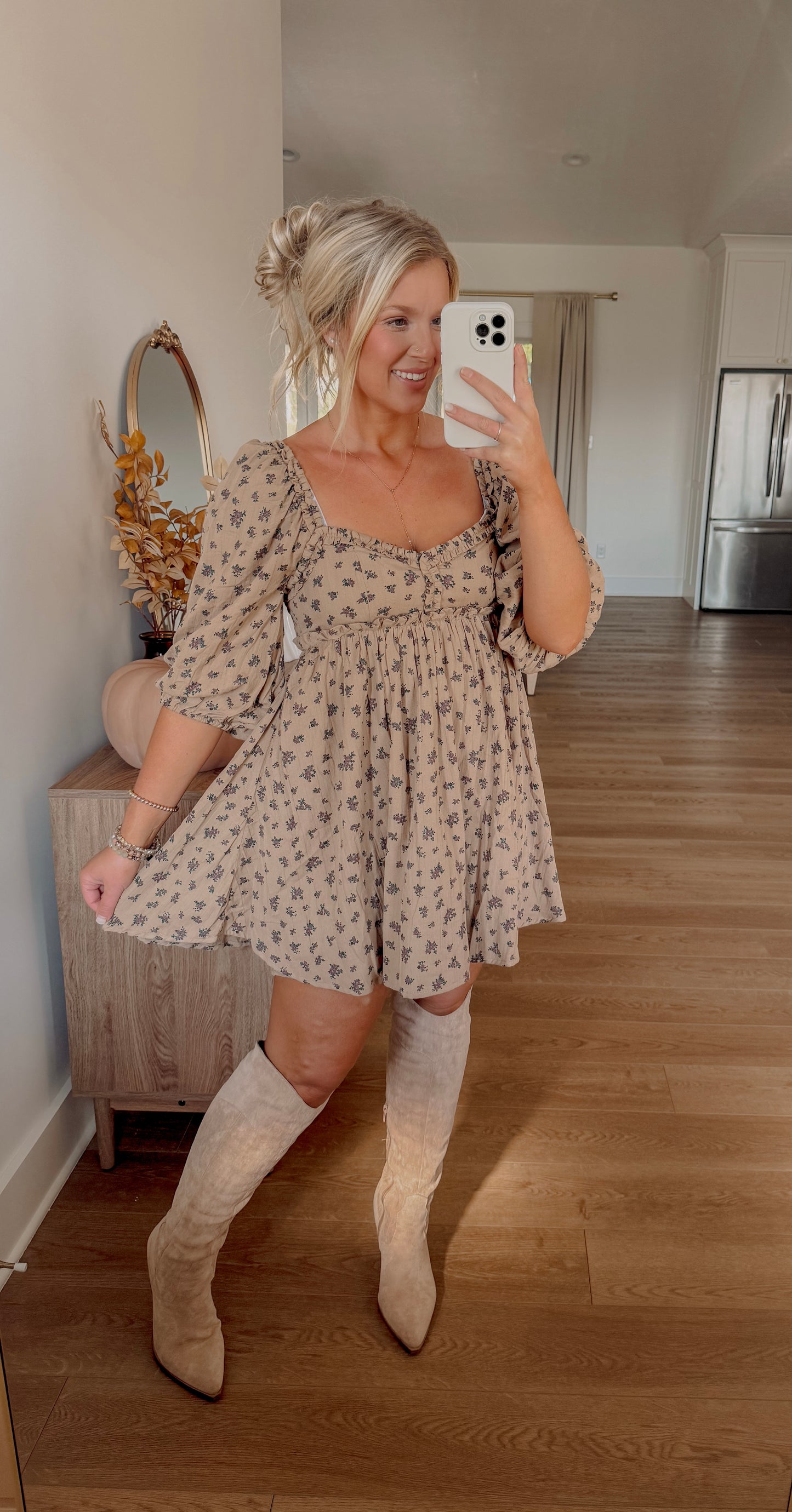 Bouquet Ruffle Mini Dress