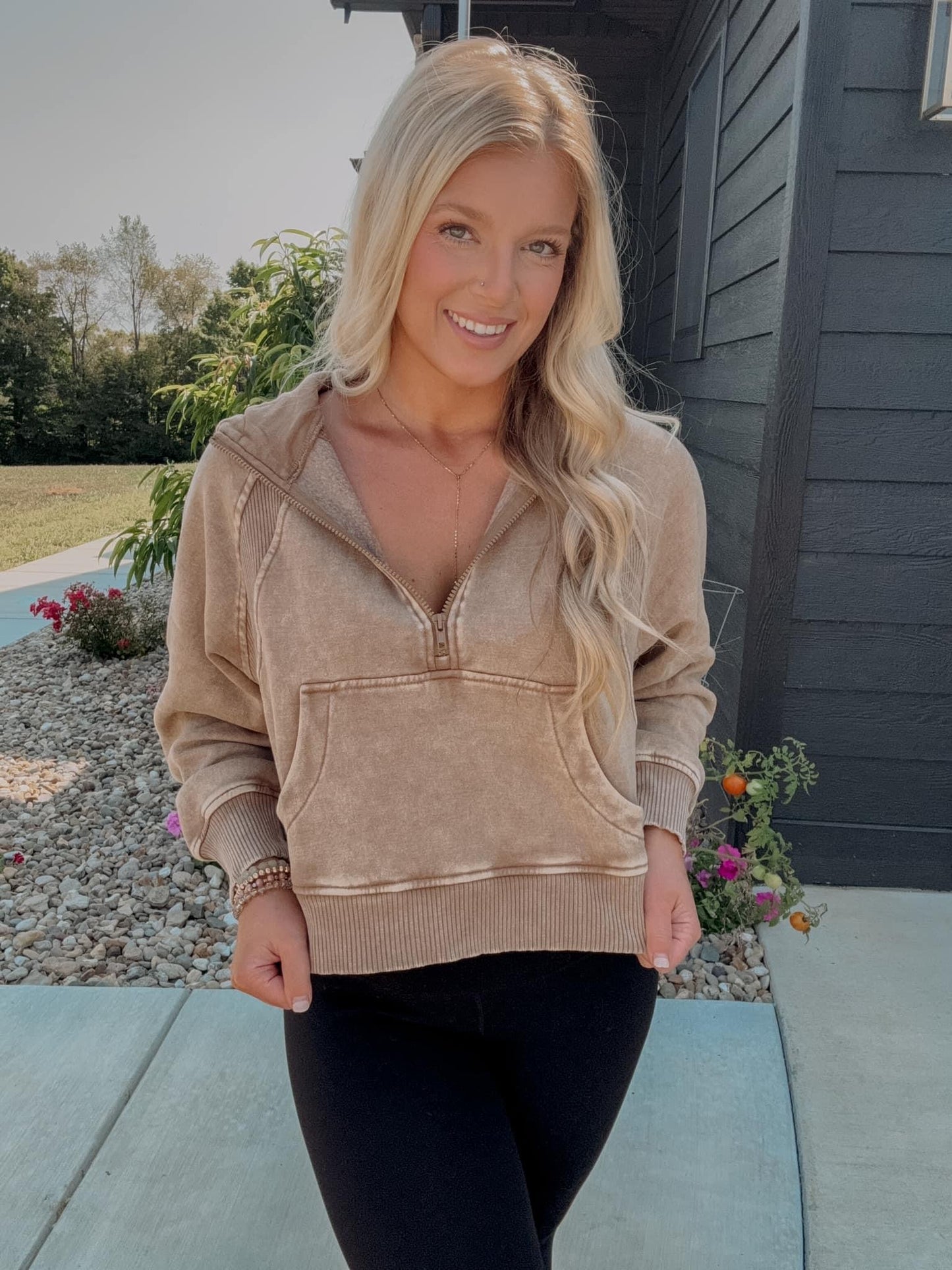 Casual Charm Hoodie - Deep Camel