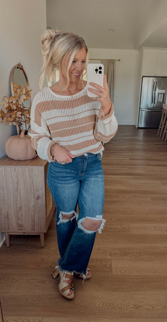 Cream & Sand Knit Sweater