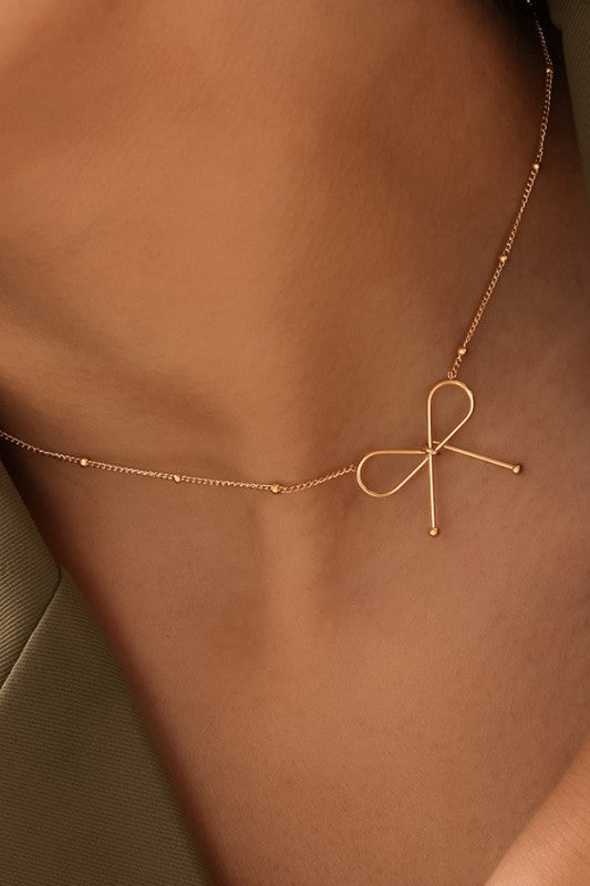 Bow Necklace - Gold