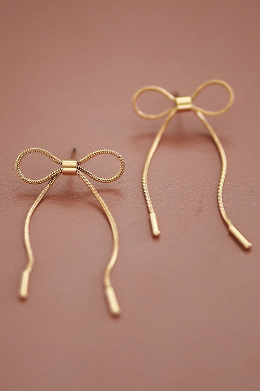 Bow Earrings - Gold