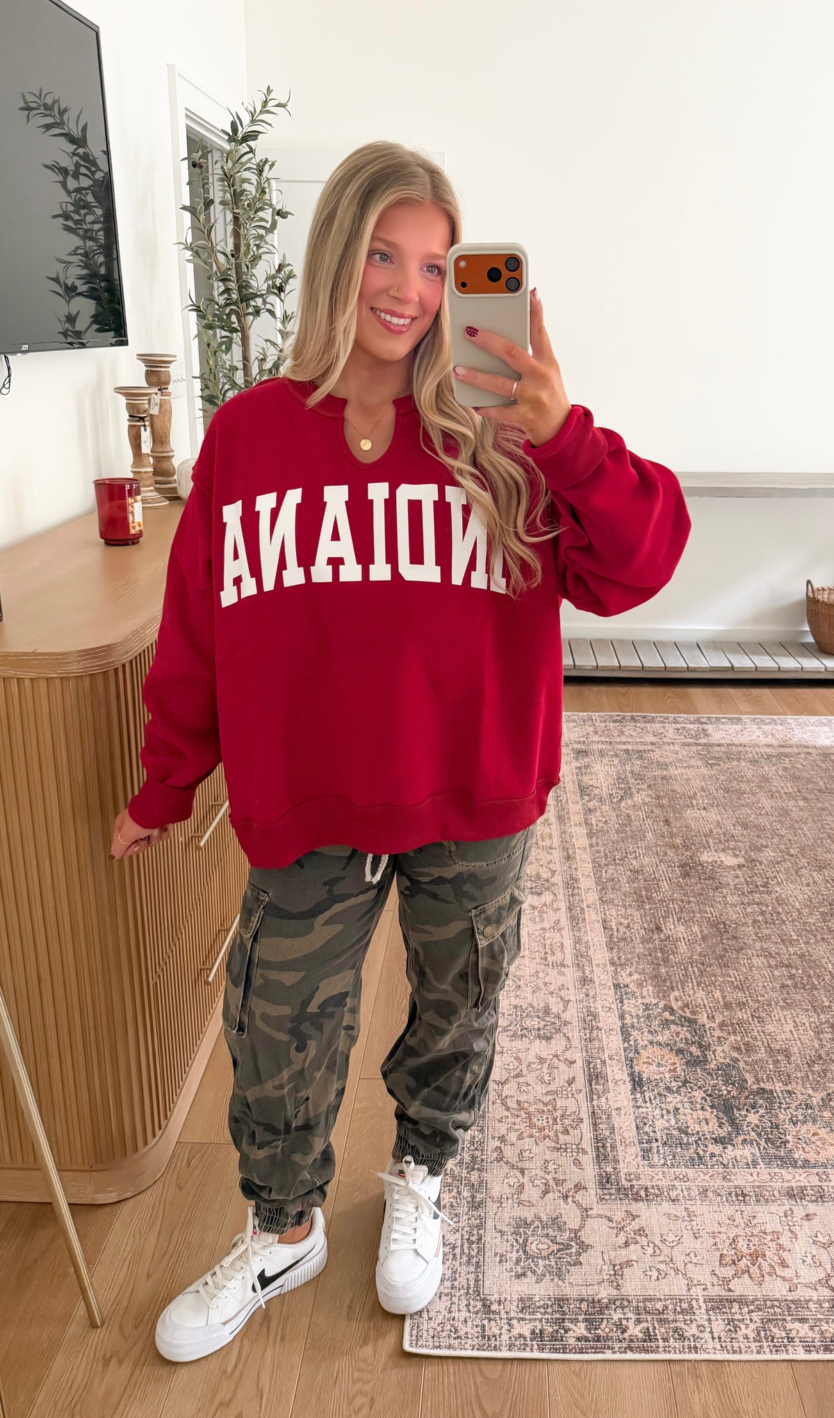 Indiana Reversible Crewneck - Red