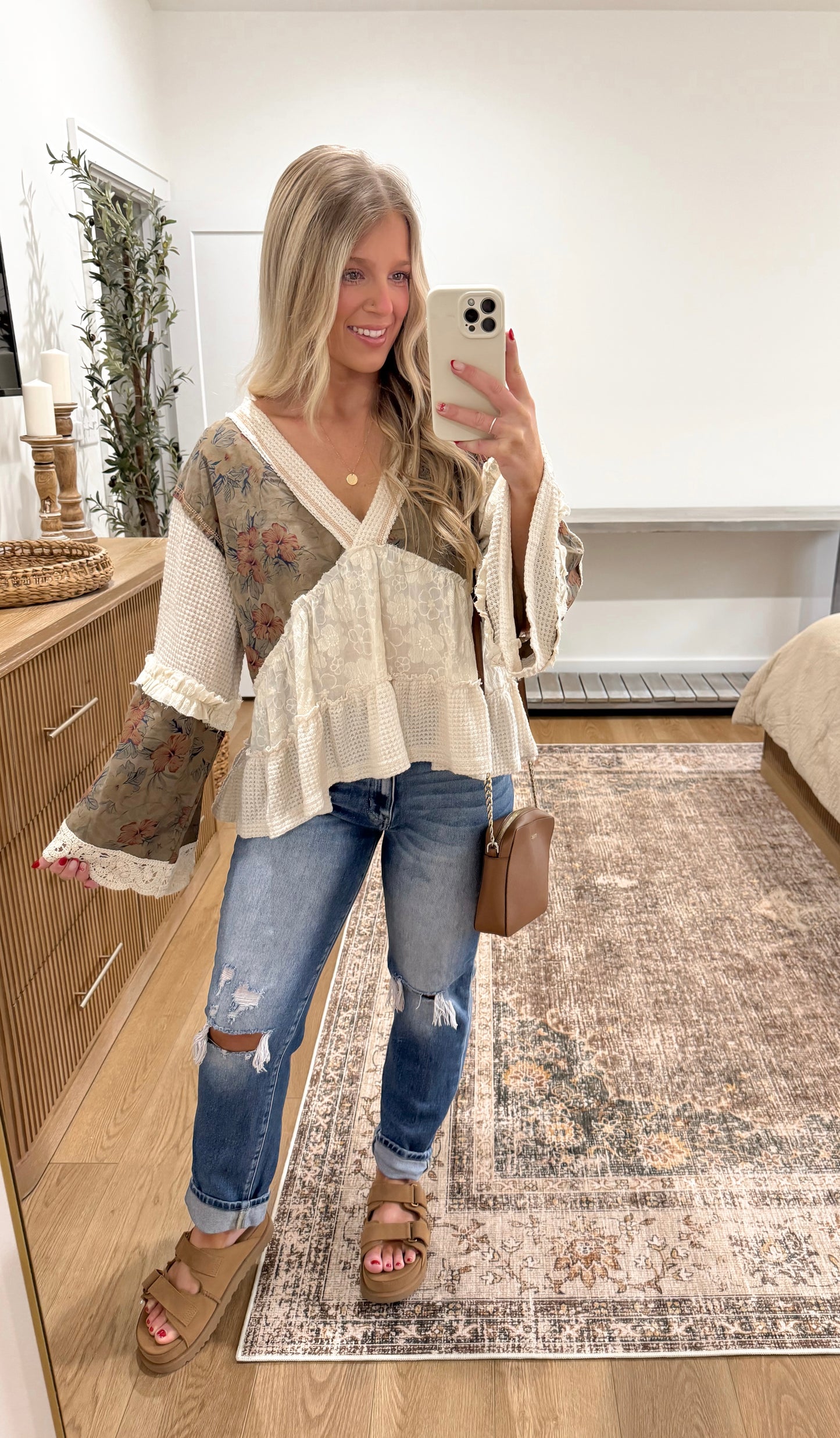 Earth Toned Patchwork Top