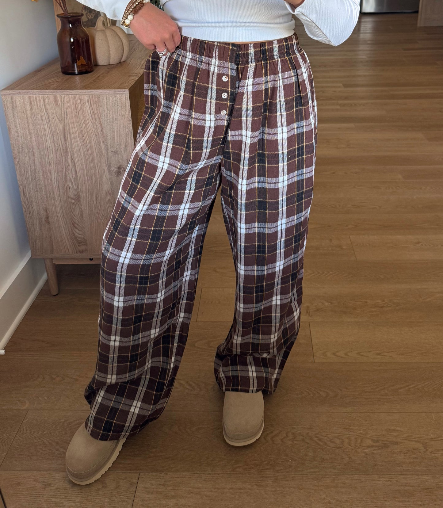 Plaid Boxer Pants - Brown PREORDER