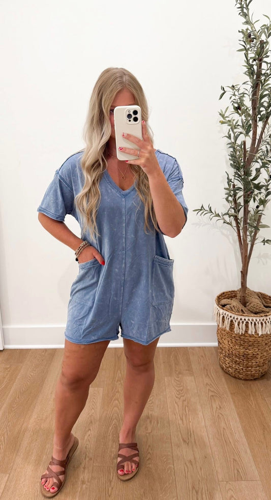 Mineral Washed Rompers