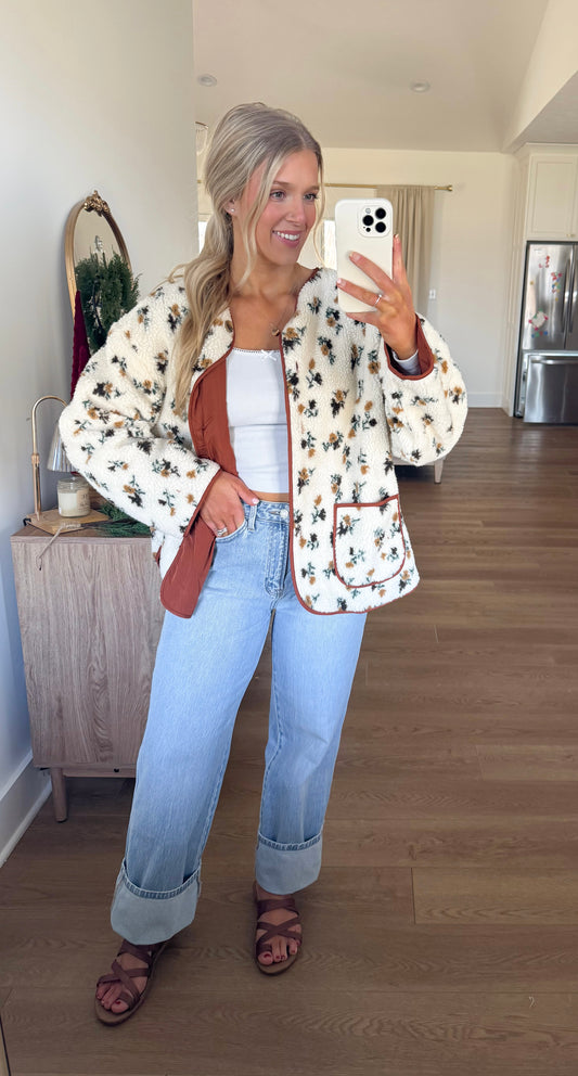 Floral Sherpa Jacket