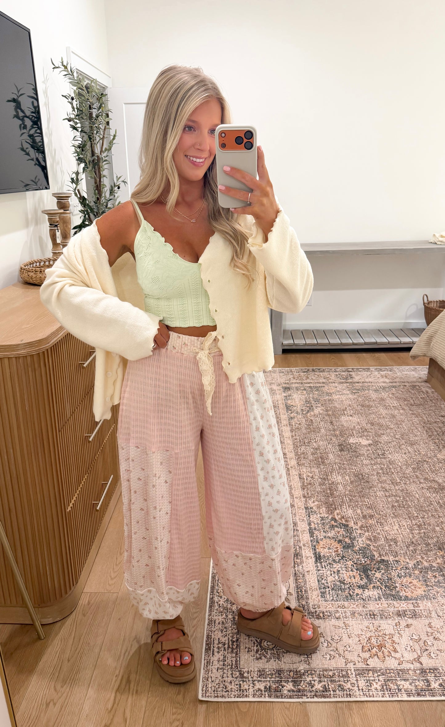 Patchwork Floral Joggers - Pink