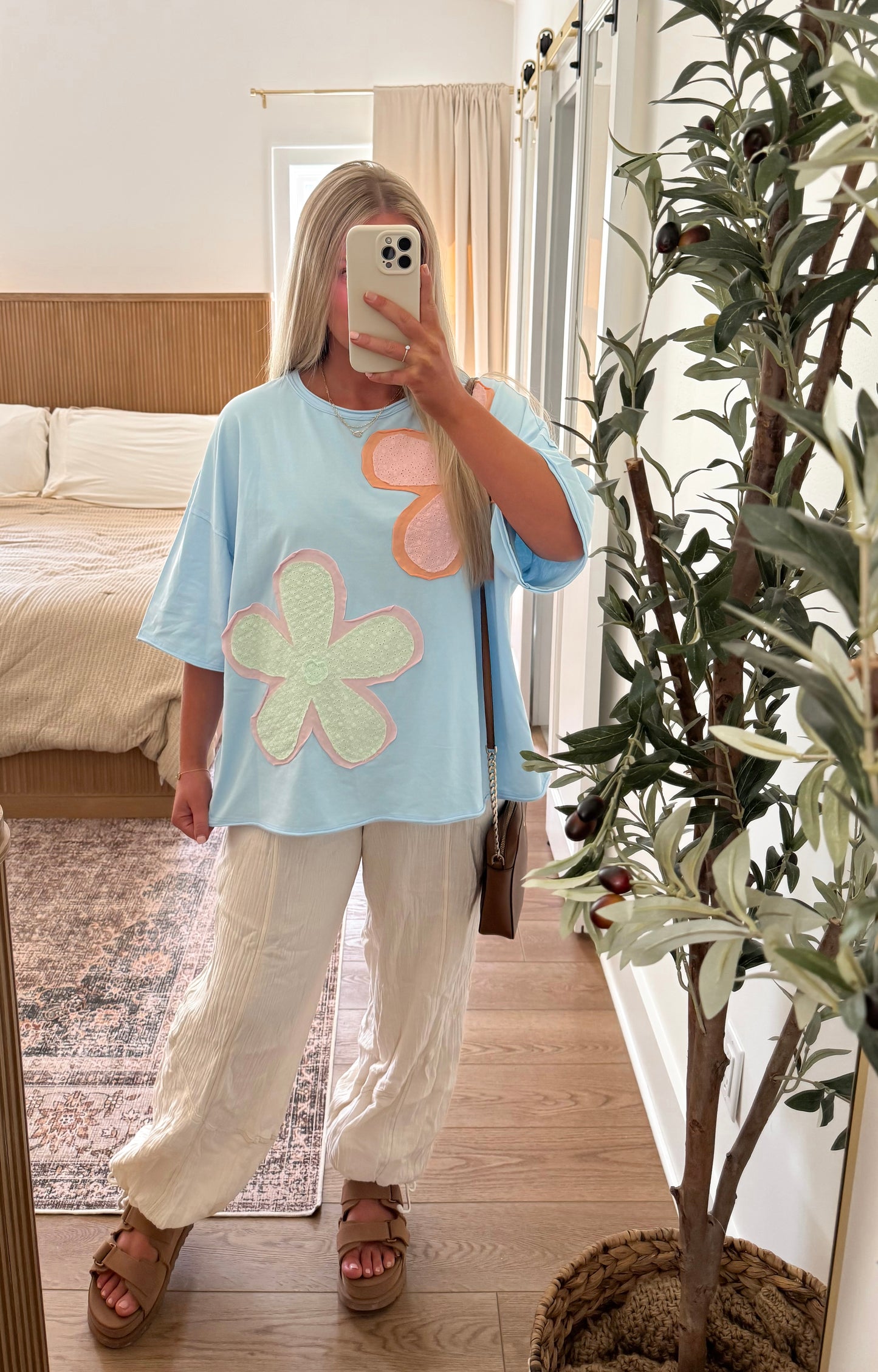 Floral Patch Top - Blue