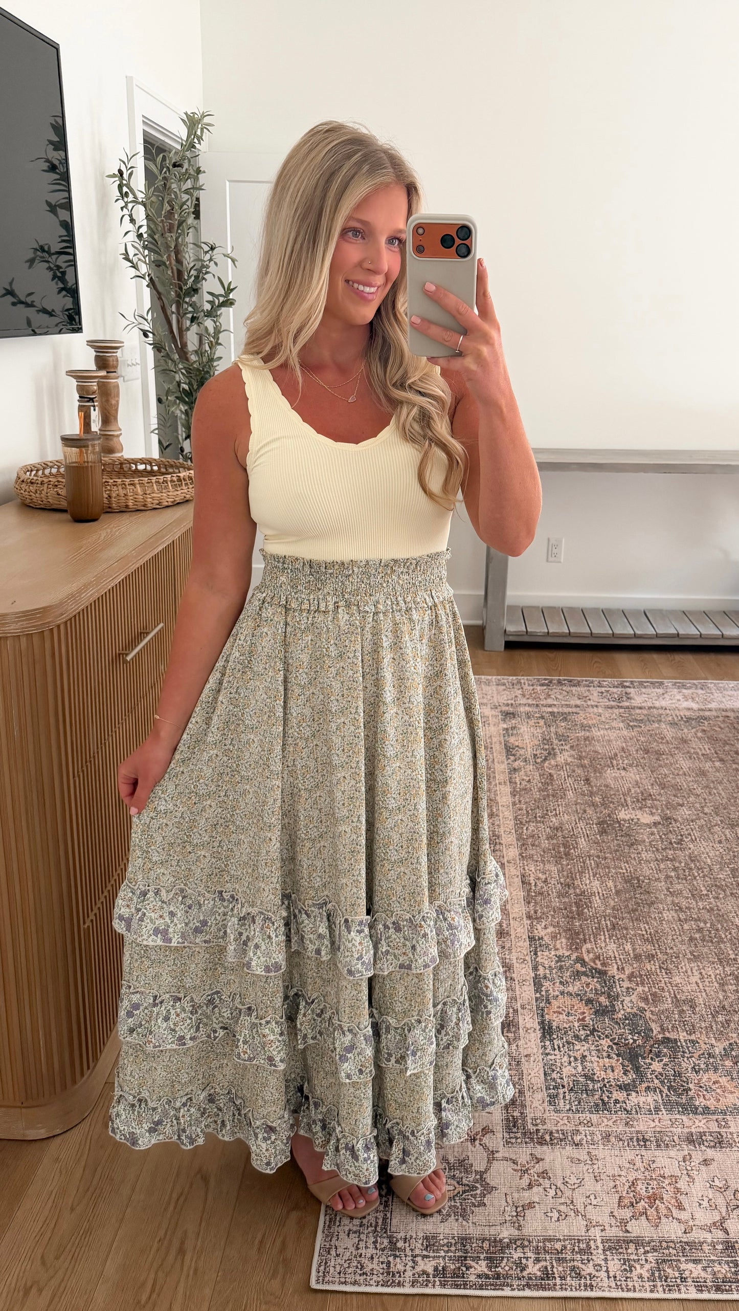 Floral Meadow Maxi Skirt - SMALL