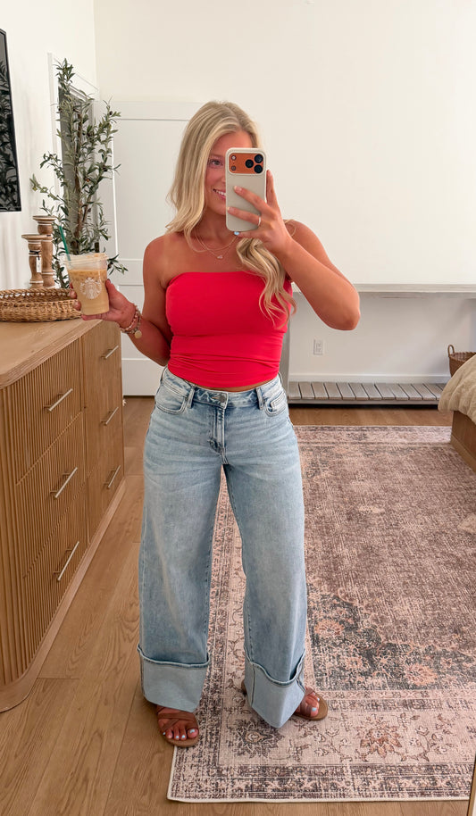 Liberty Tube Top - Poppy Red