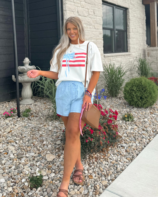 Bow Flag Tee - White