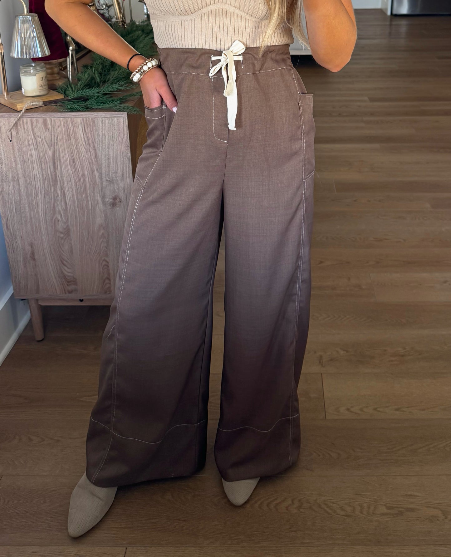 Wide Leg Pants - Mocha