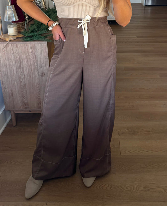 Wide Leg Pants - Mocha