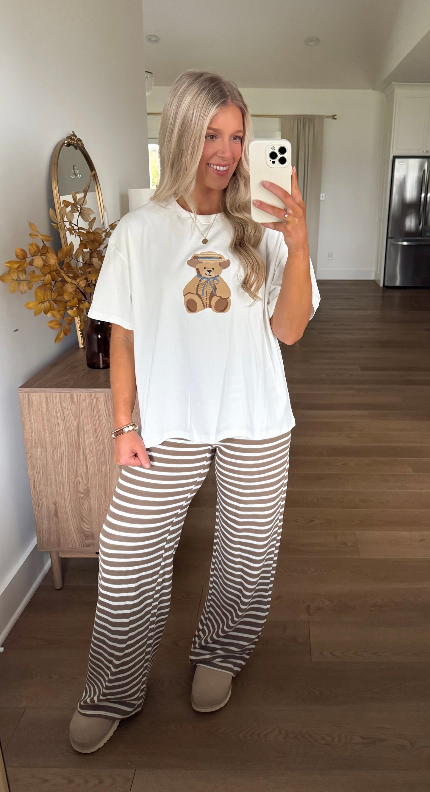 Embroidered Teddy Tee - White