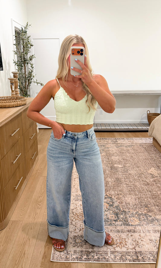 Lace Bralette - Pistachio Cream